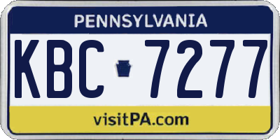 PA license plate KBC7277