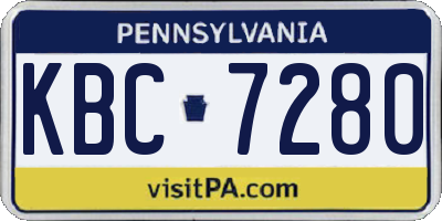 PA license plate KBC7280
