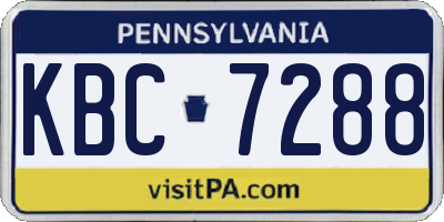 PA license plate KBC7288