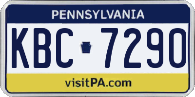 PA license plate KBC7290