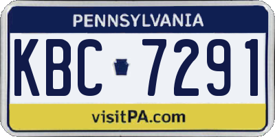 PA license plate KBC7291
