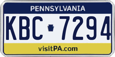 PA license plate KBC7294