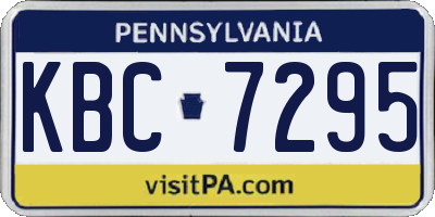 PA license plate KBC7295