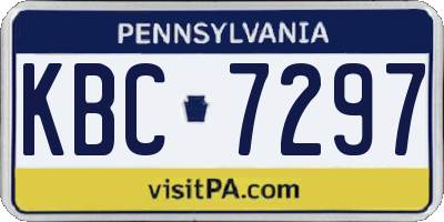 PA license plate KBC7297
