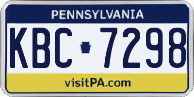 PA license plate KBC7298