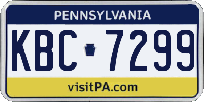 PA license plate KBC7299