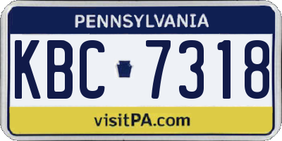 PA license plate KBC7318