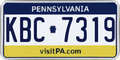 PA license plate KBC7319