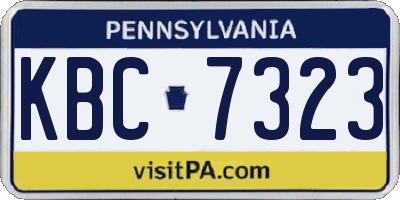 PA license plate KBC7323