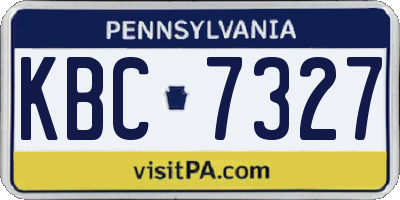 PA license plate KBC7327