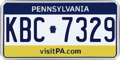 PA license plate KBC7329
