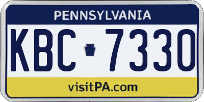 PA license plate KBC7330