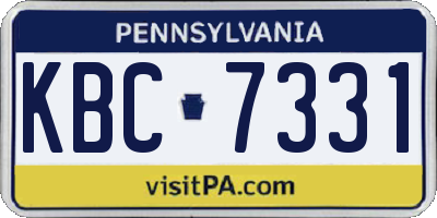 PA license plate KBC7331