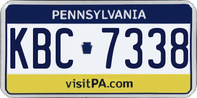 PA license plate KBC7338