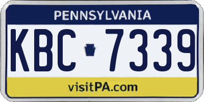 PA license plate KBC7339