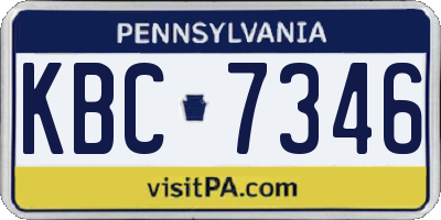 PA license plate KBC7346