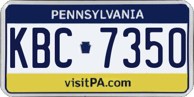 PA license plate KBC7350