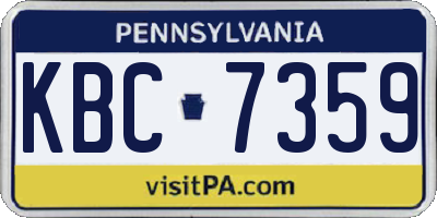 PA license plate KBC7359