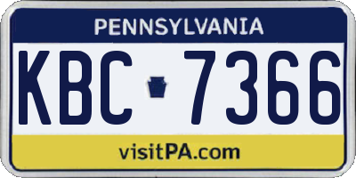 PA license plate KBC7366