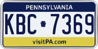 PA license plate KBC7369