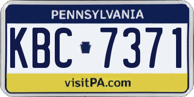 PA license plate KBC7371