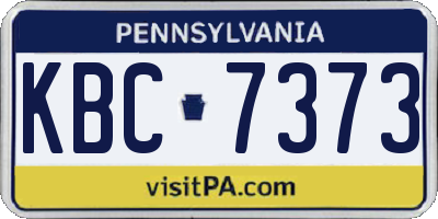 PA license plate KBC7373