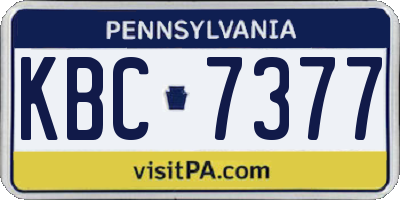 PA license plate KBC7377