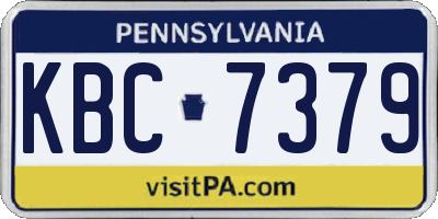 PA license plate KBC7379
