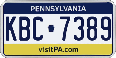 PA license plate KBC7389
