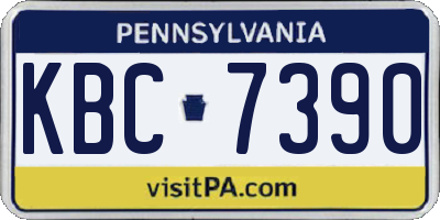 PA license plate KBC7390