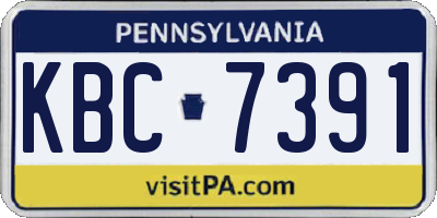 PA license plate KBC7391
