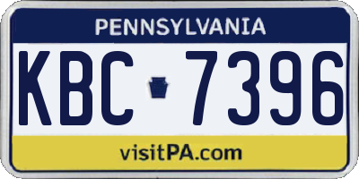 PA license plate KBC7396