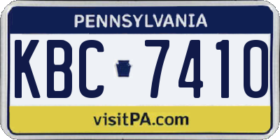 PA license plate KBC7410
