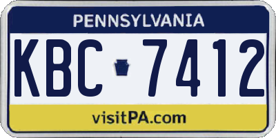 PA license plate KBC7412