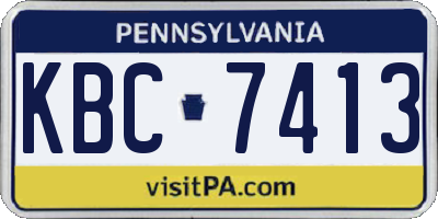 PA license plate KBC7413