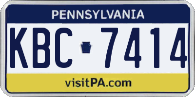 PA license plate KBC7414