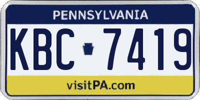 PA license plate KBC7419