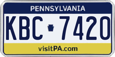 PA license plate KBC7420