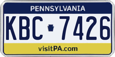 PA license plate KBC7426