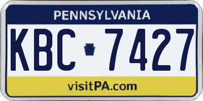 PA license plate KBC7427