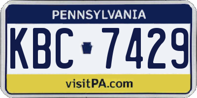 PA license plate KBC7429