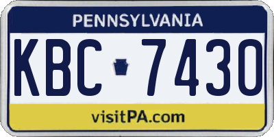 PA license plate KBC7430