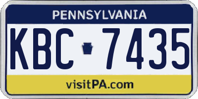 PA license plate KBC7435