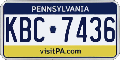 PA license plate KBC7436
