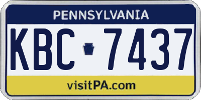 PA license plate KBC7437