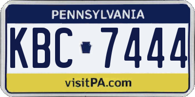 PA license plate KBC7444