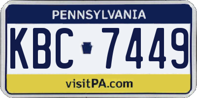 PA license plate KBC7449