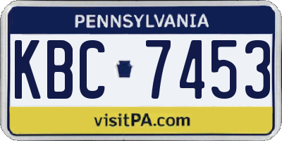 PA license plate KBC7453