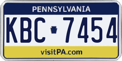 PA license plate KBC7454