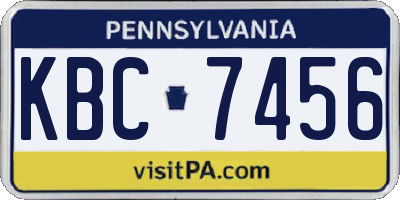 PA license plate KBC7456